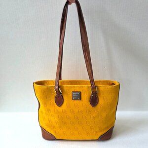 Dooney & Bourke Purse Yellow Monogram Richmond Shopper Tote Shoulder Bag